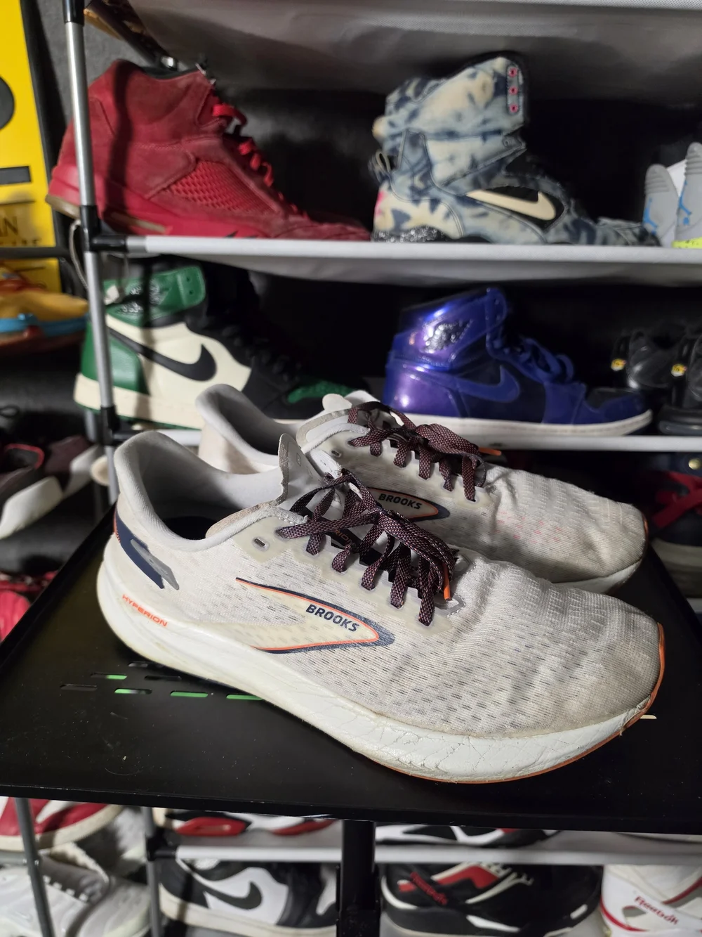 🔥 Brooks Hyperion White with Navy Orange Men Size 11.5 Running Shoes